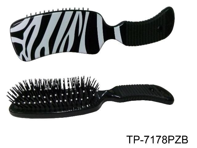 CURVED GRIP BRUSH ZEBRA PRINT